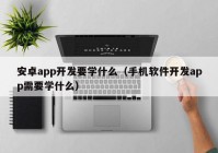 安卓app開發(fā)要學什么（手機軟件開發(fā)app需要學什么）