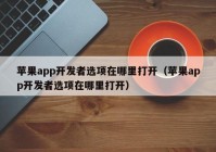 蘋果app開發(fā)者選項(xiàng)在哪里打開（蘋果app開發(fā)者選項(xiàng)在哪里打開）