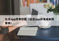 社交app開發(fā)價格（社交app開發(fā)成本預算表）