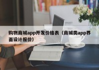 購(gòu)物商城app開(kāi)發(fā)價(jià)格表（商城類app界面設(shè)計(jì)報(bào)價(jià)）