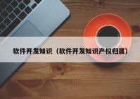 軟件開發(fā)知識(shí)（軟件開發(fā)知識(shí)產(chǎn)權(quán)歸屬）