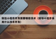 微信小程序開發(fā)需要哪些技術(shù)（微信小程序采用什么技術(shù)開發(fā)）