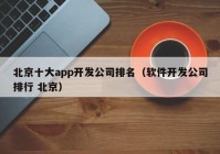 北京十大app開發(fā)公司排名（軟件開發(fā)公司排行 北京）