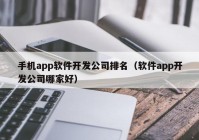 手機(jī)app軟件開發(fā)公司排名（軟件app開發(fā)公司哪家好）