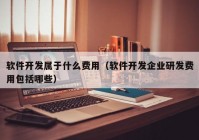 軟件開發(fā)屬于什么費(fèi)用（軟件開發(fā)企業(yè)研發(fā)費(fèi)用包括哪些）