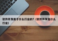 軟件開發(fā)屬于什么行業(yè)的?（軟件開發(fā)是什么行業(yè)）